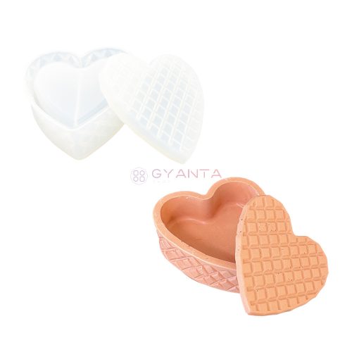 Silicone mold - Heart-shaped box with lid